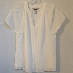 H&M White Blouse with Pleated Details